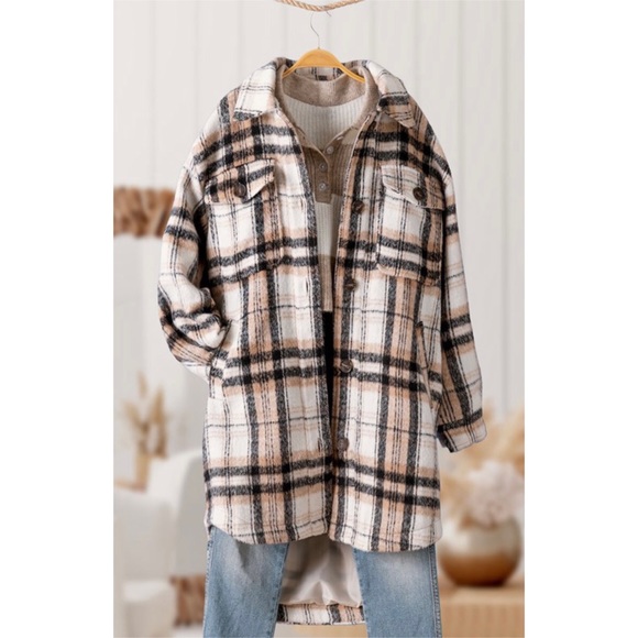🆕longline plaid shacket - Picture 5 of 6